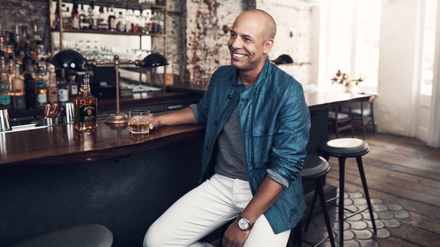 Keir Dillon in an editorial portrait from his Esquire and Jim Beam archive